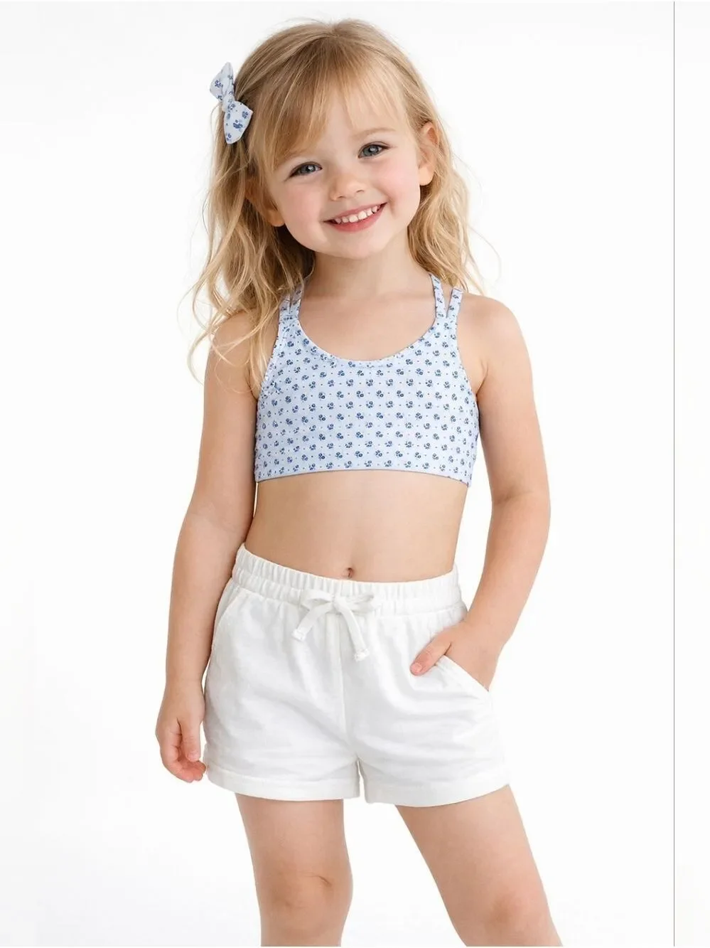 NWT Gap Kids Floral Cross Back Swim Top